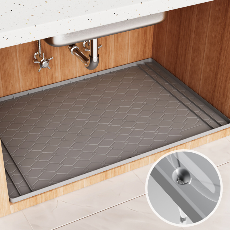 Kitchen Gadgets Essential - シリコン製シンク下マット キッチン必需品ガジェット、棚ライナー キャビネットプロテクター、ホームオーガナイザー収納、防水バスルーム