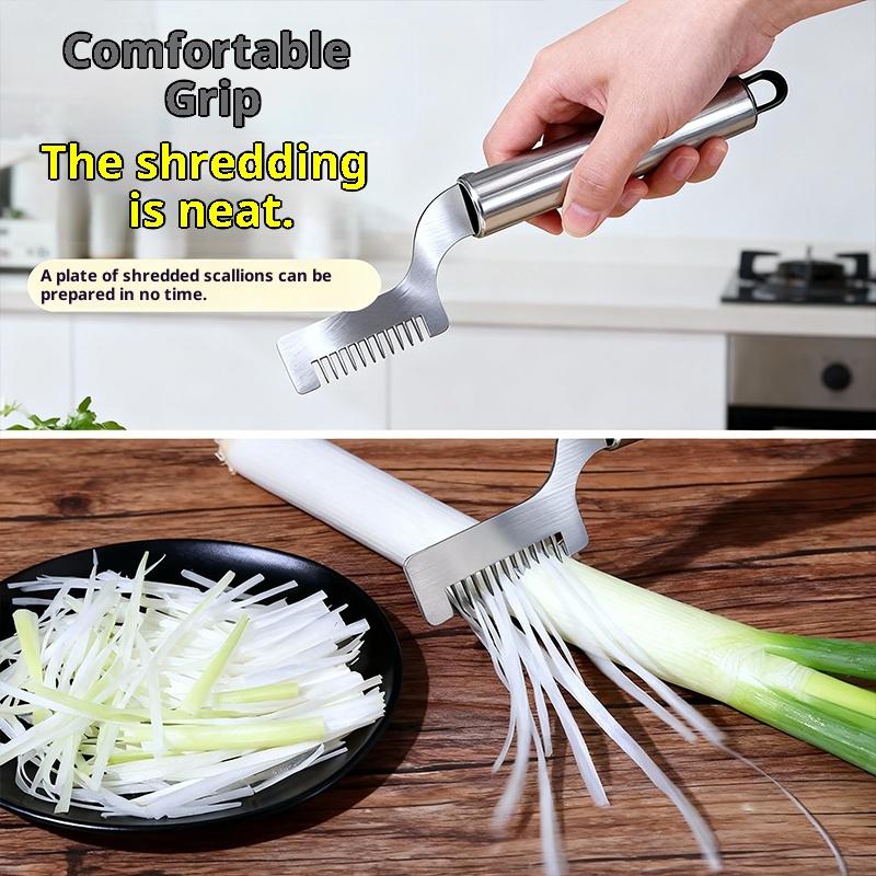 Kitchen Gadgets Green - 【1個入り ステンレス製 ネギカッター 細切りナイフ カーブカッターヘッドデザイン 食品用高速チョッパー