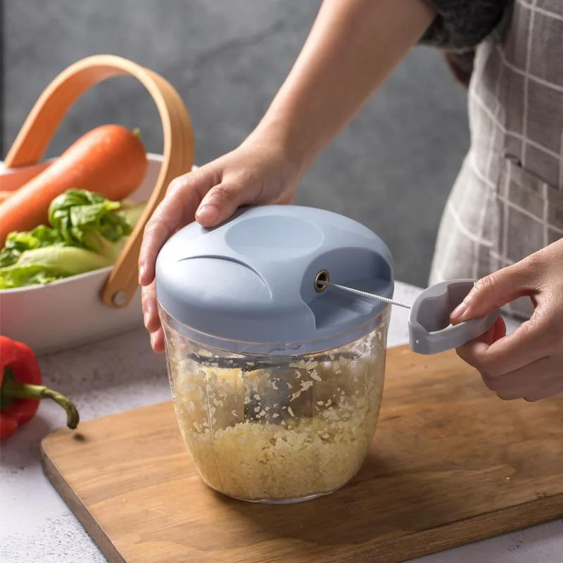 Kitchen Gadgets Under 500 - 500/900 ミリリットルハンドチョッパー手動ロープフードプロセッサーシルサーシュレッダーサラダメーカーガーリックオニオンカッターキッチンツールアクセサリー