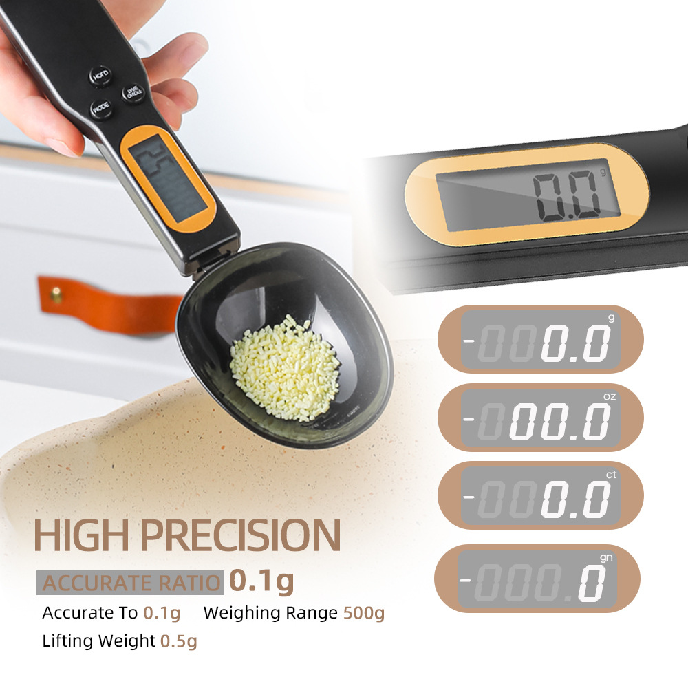Kitchen Gadgets Under 500 - 液晶デジタル計量調整可能な計量スプーンキッチンスケール電子計量スプーンコーヒーパウダースケールベーキングスケール