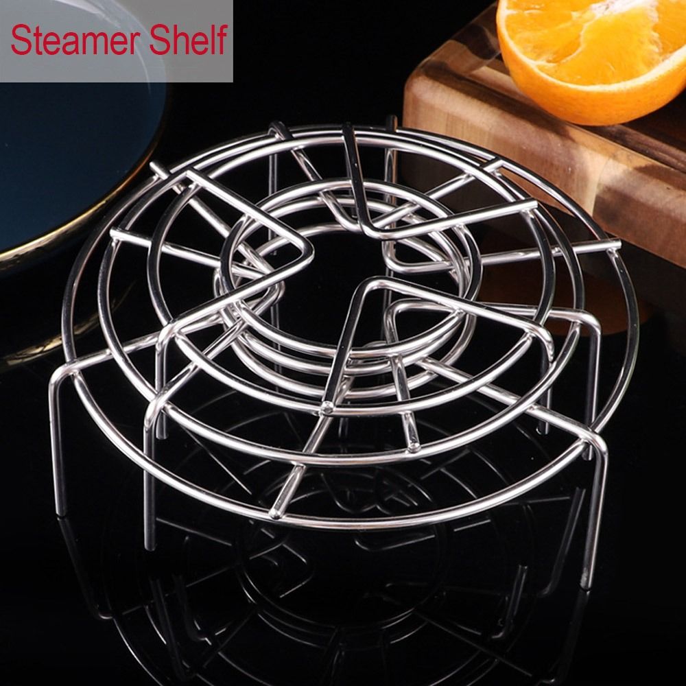 Silicone Steamer Basket - ステンレス製蒸し器棚、耐久性のあるトレイスタンド、蒸し餃子卵グリル蒸し器ラック、調理器具、多機能鍋