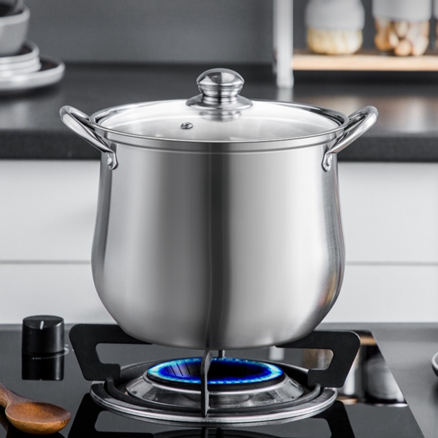 Kitchen Gadgets Essential - 大きなステンレス鋼の鍋,耐久性があり,お手入れが簡単,必須のキッチンガジェット,ソーサーなど,1個