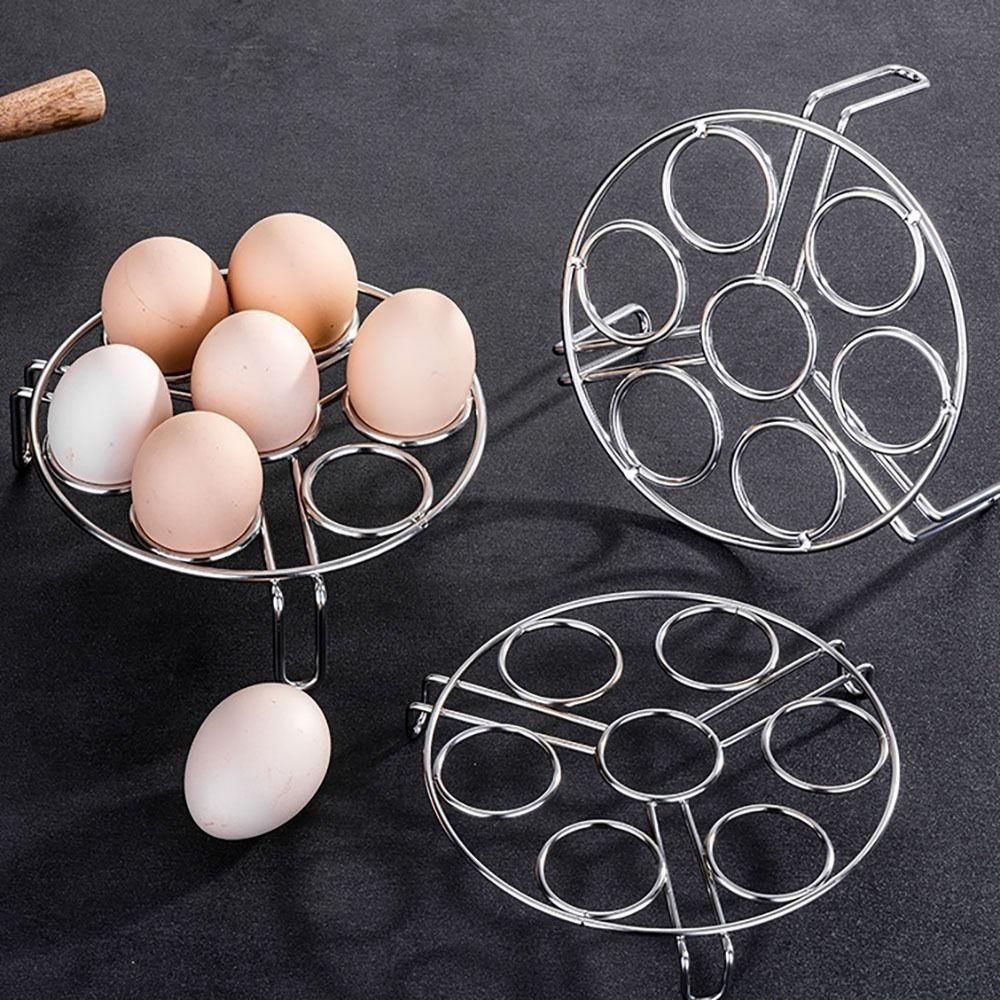 Silicone Steamer Basket - ステンレス製卵蒸しラック多機能家庭用蒸しトレイホルダー厚みのある高脚断熱棚
