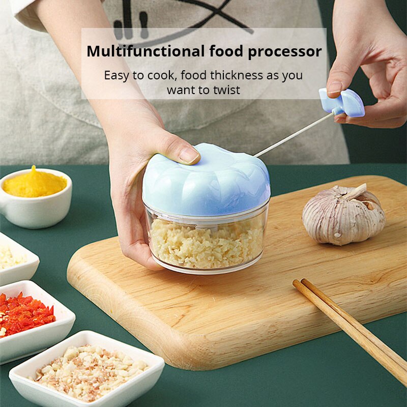Kitchen Gadgets Blender - 1個入り 青/ピンク 手動ニンニク潰し器 手動式キッチン家庭用ニンニクブレンダー 煮込み/みじん切りニンニク キッチンガジェット