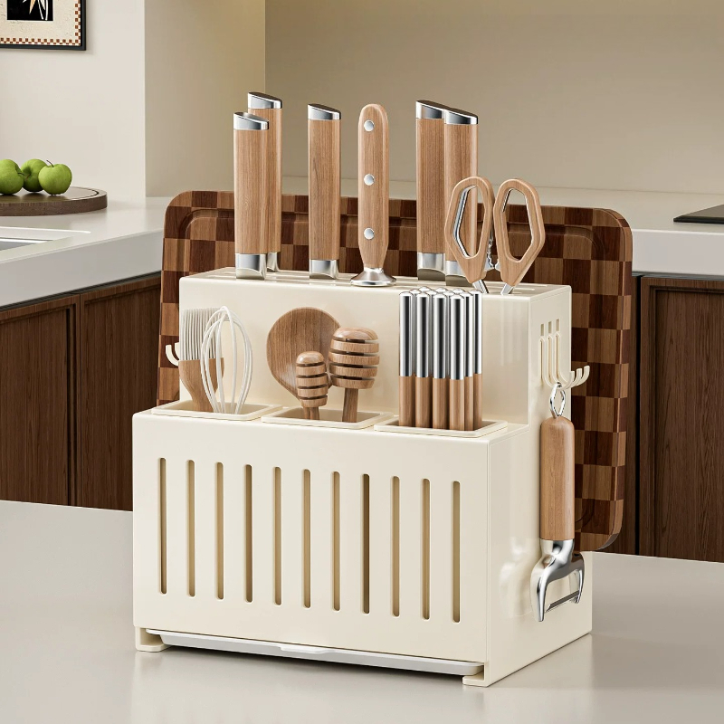 Kitchen Gadgets Essential - ナイフホルダー、キッチングッズ、スプーン置き、ディスプレイスタンド、収納棚、必需品、包丁、食器乾燥ラック、家庭用品