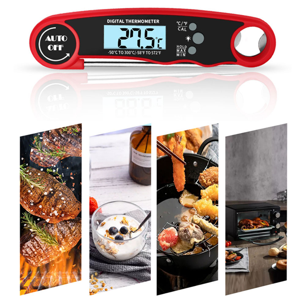 Kitchen Gadgets Essential - デジタル肉用温度計 – グリル、バーベキュー、エアフライヤー、スモーカー、キッチン用品、バーベキュー必需品用のインスタント読み取り食品温度計