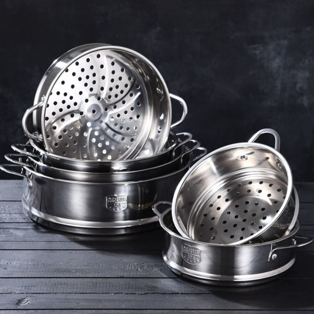 304ステンレス鋼蒸し器バスケット16-32cm厚型鍋蒸し網 - Silicone Steamer Basket のレビューと価格