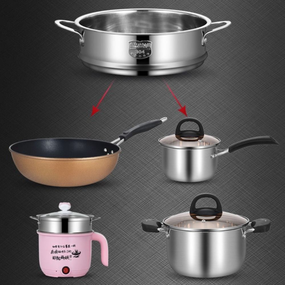 304ステンレス鋼蒸し器バスケット16-32cm厚型鍋蒸し網 - Silicone Steamer Basket のレビューと価格