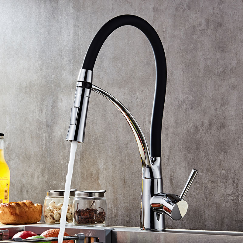 プルダウン式キッチン蛇口、真鍮製ブラック、温冷水混合栓、デッ - Kitchen Gadgets Blender のレビューと価格