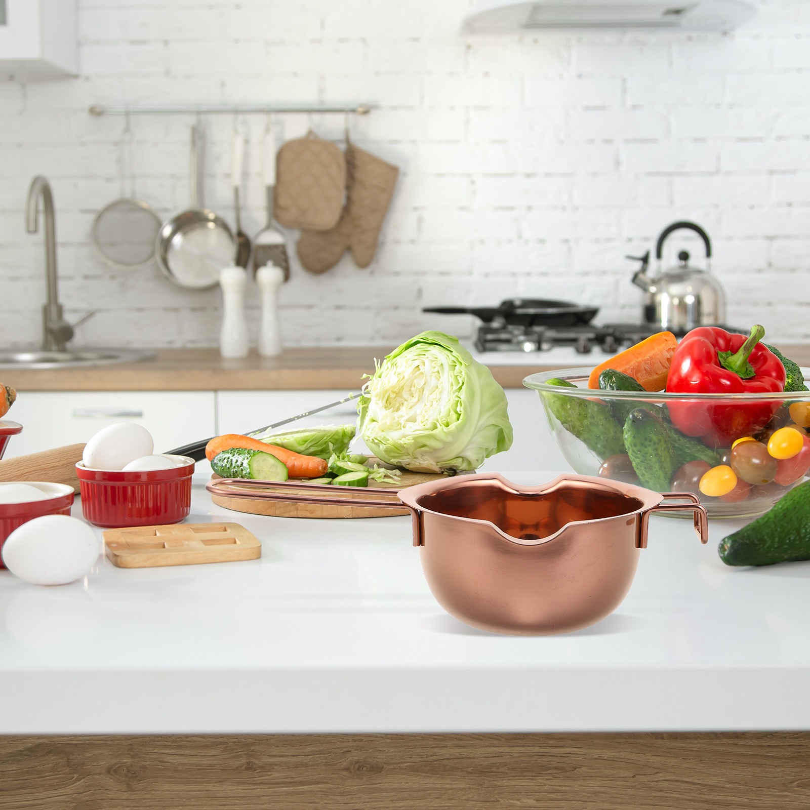 ステンレス製溶かしボウル 400ml チーズ、バター、チョコ - Kitchen Gadgets Essential のレビューと価格