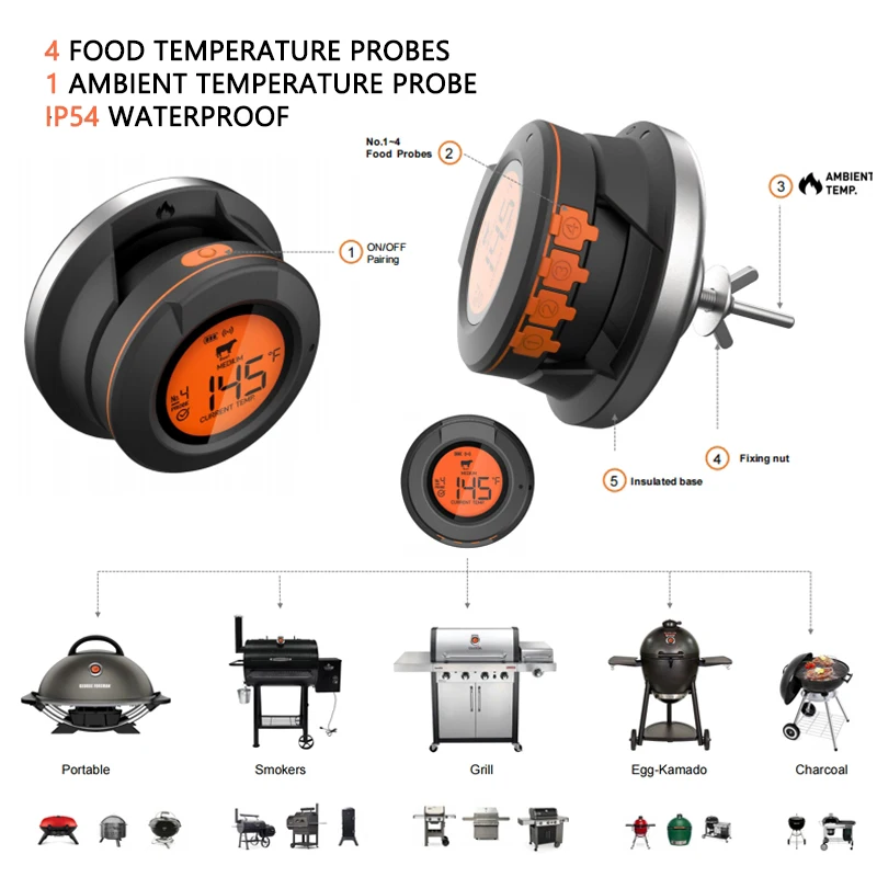 Bluetooth 温度計デジタルセンサー高 500 度オー - Kitchen Gadgets Under 500 のレビューと価格