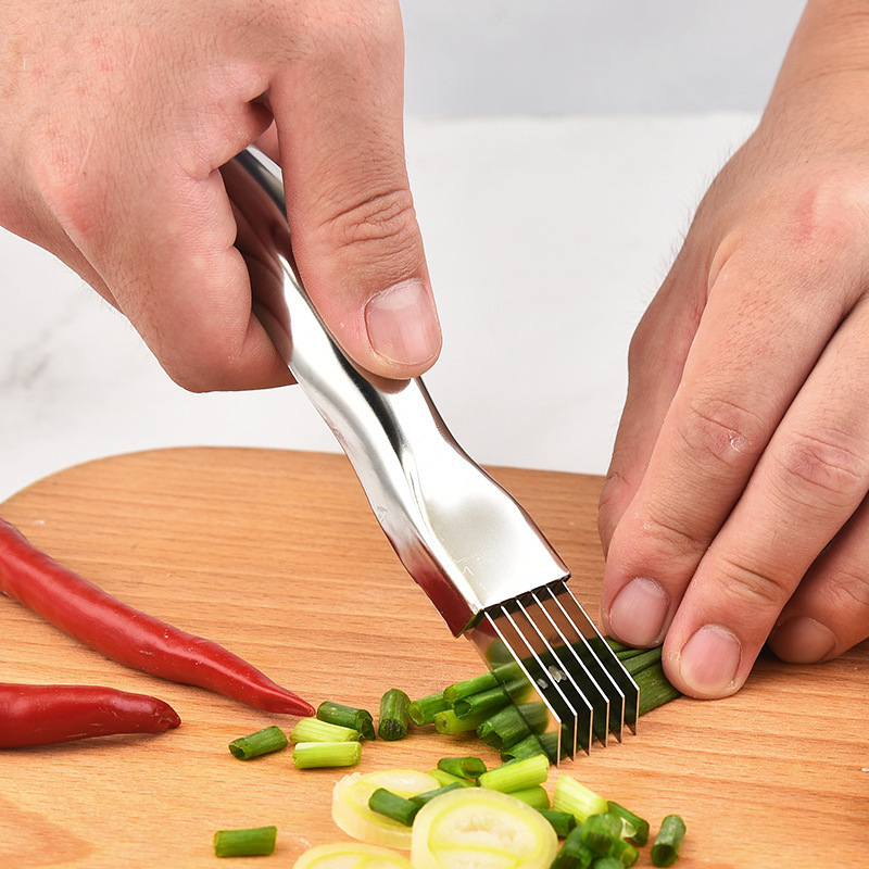 ステンレス鋼みじん切りネギナイフネギカッターナイフ玉ねぎスラ - Kitchen Gadgets Green のレビューと価格