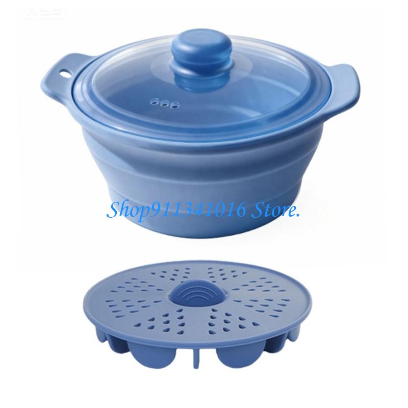 簡単に健康的な食事の準備ができるカバーとハンドルバスケット付 - Silicone Steamer Basket のレビューと価格