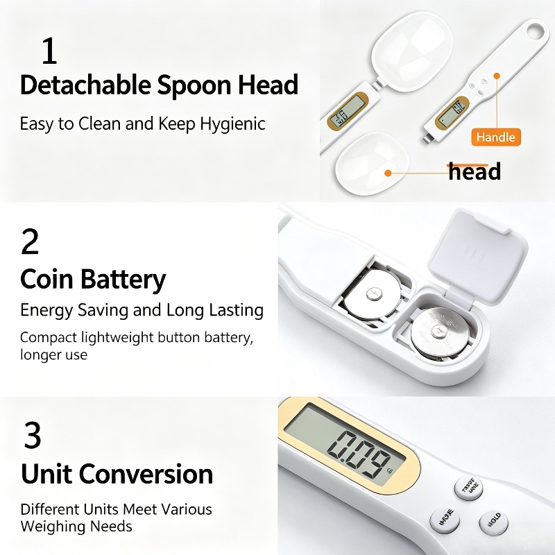 ポータブルデジタル計量スプーンスケール高精度電子スプーン重量 - Kitchen Gadgets Under 500 のレビューと価格