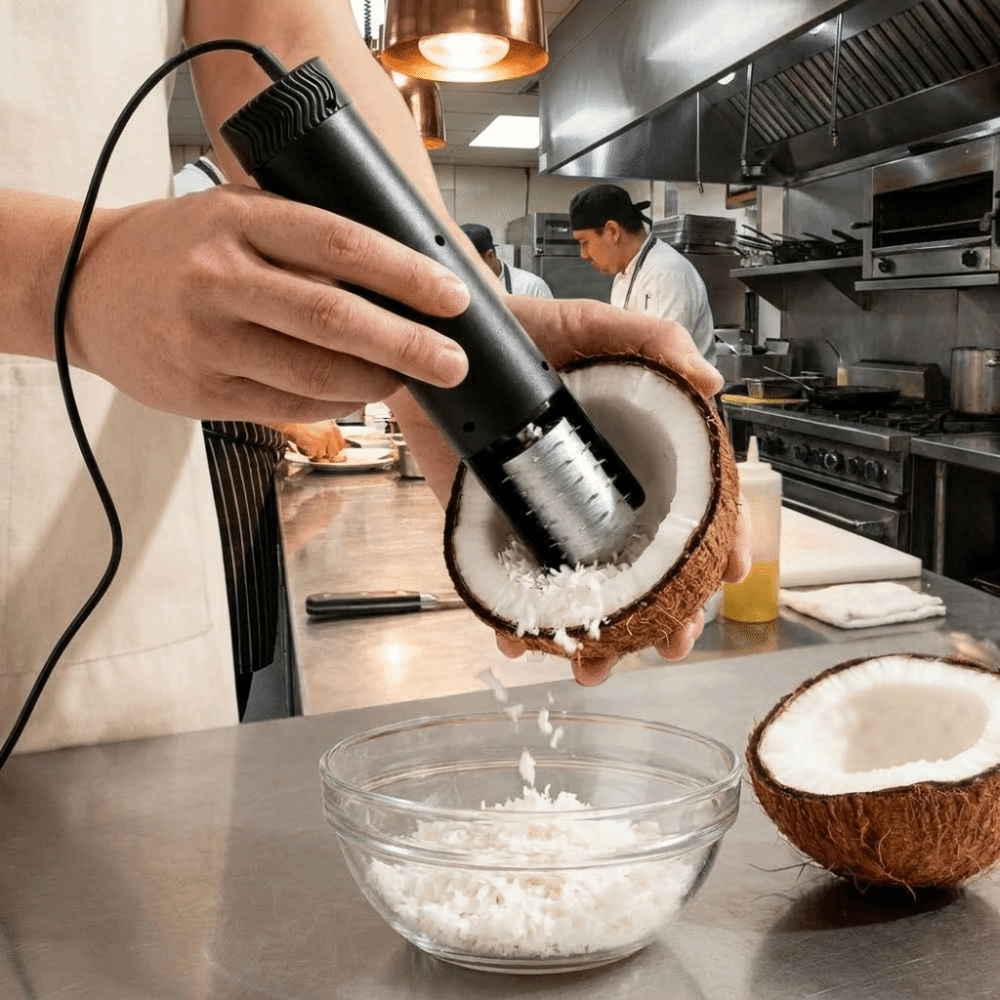 飛散防止電動ココナッツ肉グレーター 回転式 UK US EU - Kitchen Gadgets Uk のレビューと価格