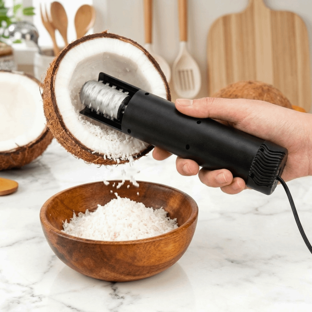 飛散防止電動ココナッツ肉グレーター 回転式 UK US EU - Kitchen Gadgets Uk のレビューと価格