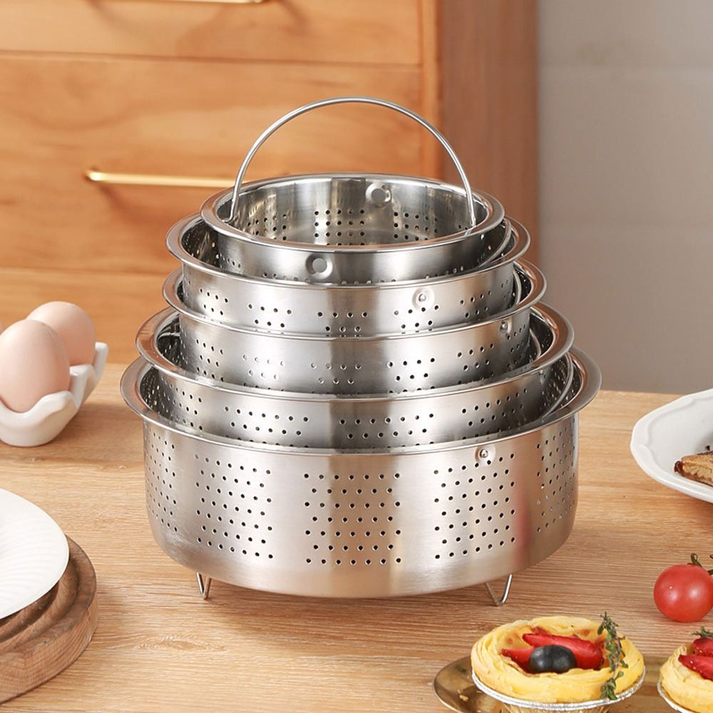 シリコンハンドル付きステンレス製フードスチーマー、炊飯器、蒸 - Silicone Steamer Basket のレビューと価格