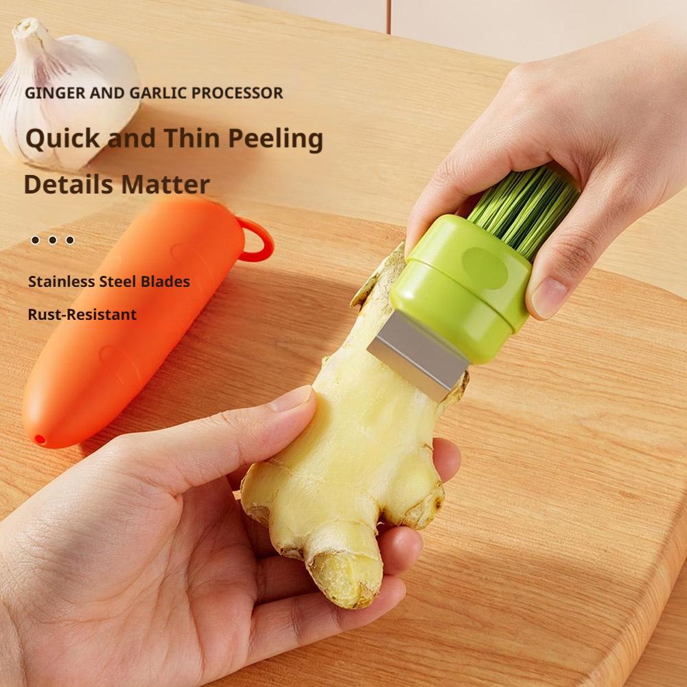 3 in 1多機能ニンニク皮むき器、生姜の皮むき器、洗浄ブラ - Kitchen Gadgets For Cooking のレビューと価格