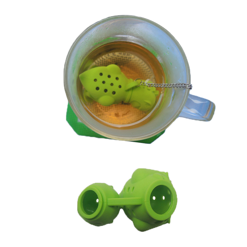 緑色のシリコン製恐竜型茶こし。茶葉を入れてお湯を注ぐだけで、 - Kitchen Gadgets Green のレビューと価格