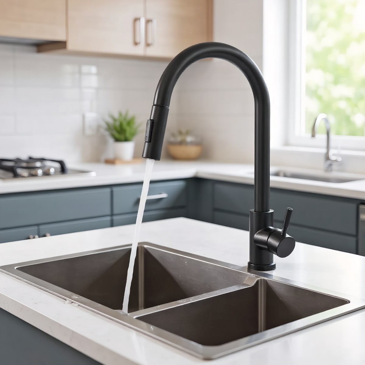 黒色のキッチン蛇口、2機能シングルハンドル、引き出し式混合栓 - Kitchen Gadgets Blender のレビューと価格