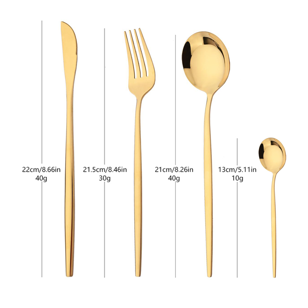 16 個グリーンゴールド食器ステンレス鋼カトラリーセットナイ - Kitchen Gadgets Green のレビューと価格