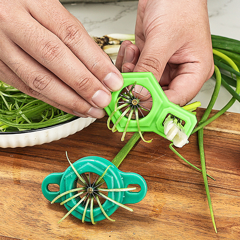 1個入り 緑のネギスライサー ネギ細断器 キッチン用超微細野 - Kitchen Gadgets Green のレビューと価格