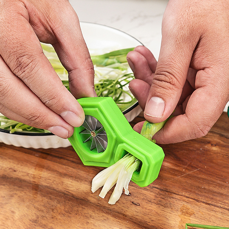 1個入り 緑のネギスライサー ネギ細断器 キッチン用超微細野 - Kitchen Gadgets Green のレビューと価格