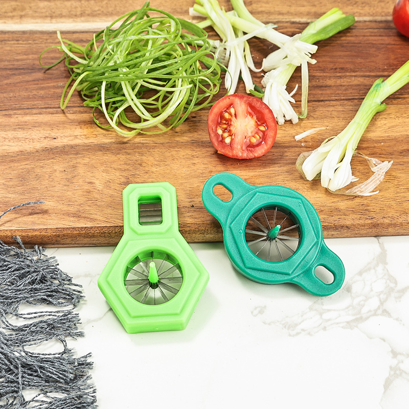 1個入り 緑のネギスライサー ネギ細断器 キッチン用超微細野 - Kitchen Gadgets Green のレビューと価格