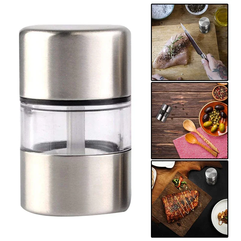 ステンレス製ペッパーミル1個。手動式で、ガラス製の容器付き。 - Kitchen Gadgets Essential のレビューと価格