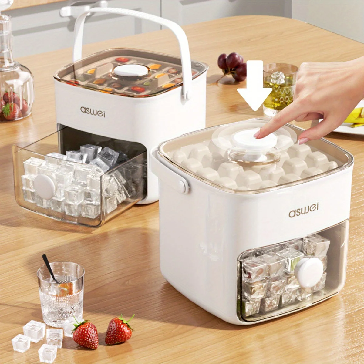 イージープレス蓋付き 48 キューブ製氷機 - 二重層、DI - Kitchen Gadgets Essential のレビューと価格