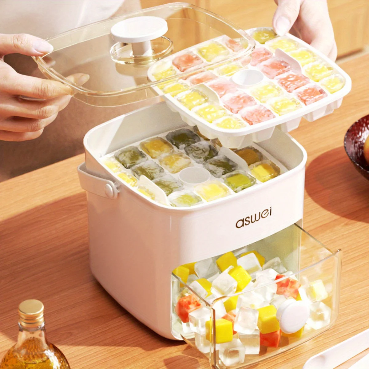 イージープレス蓋付き 48 キューブ製氷機 - 二重層、DI - Kitchen Gadgets Essential のレビューと価格